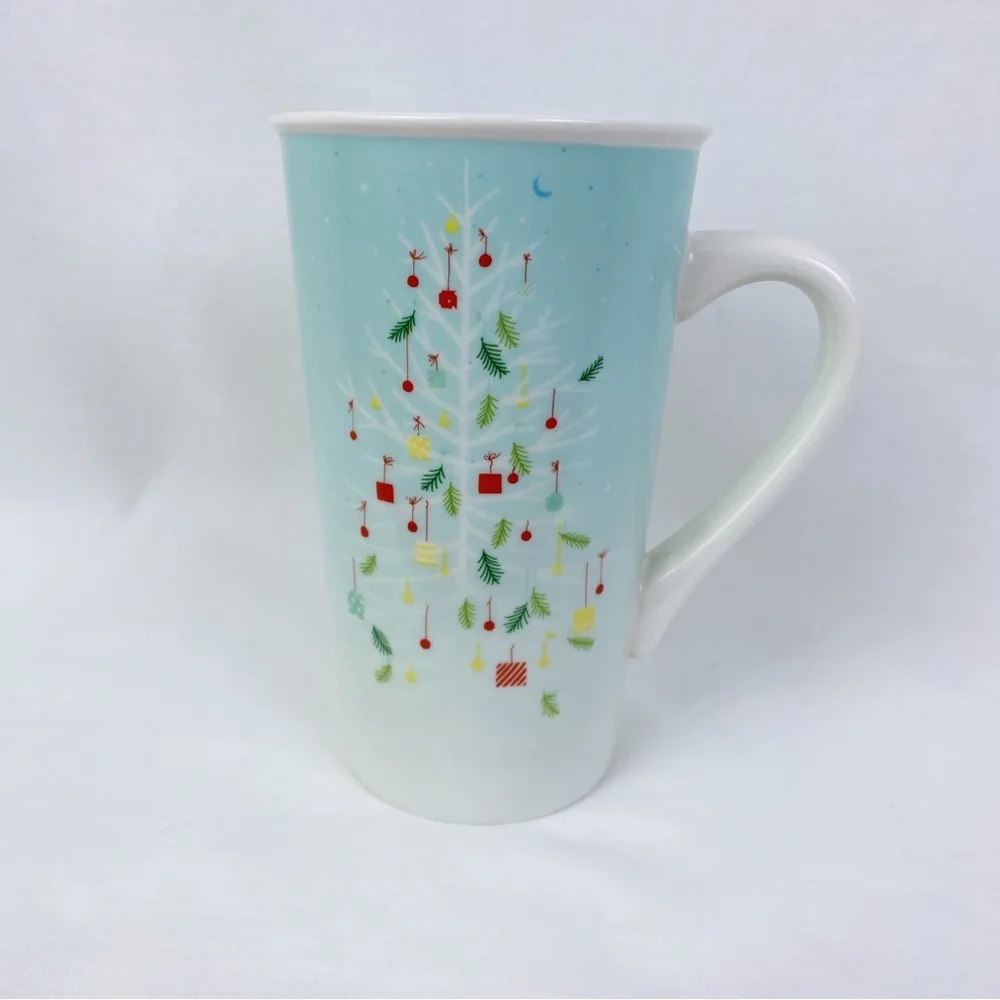 Starbucks 2019 Christmas Tree Holiday Mug 16 oz Light Blue